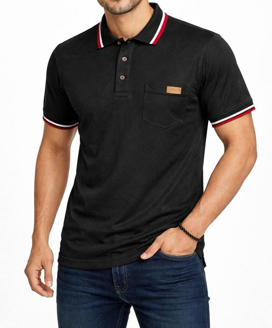 Camisa Polo 3 Botones Negra